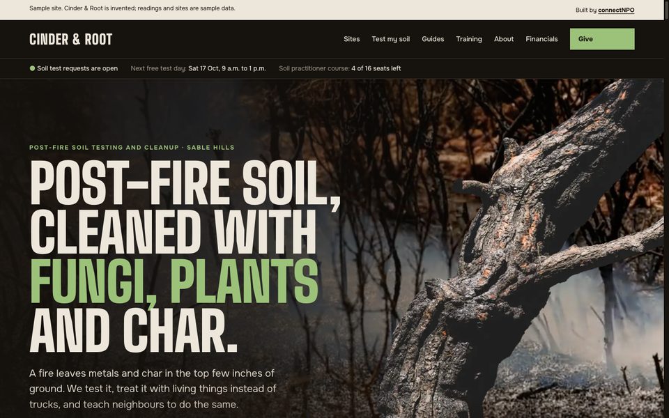 Cinder & Root home page